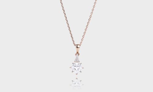 Vintage Princess Cut Lab Diamond Necklace Cluster Pendant Necklace (2)
