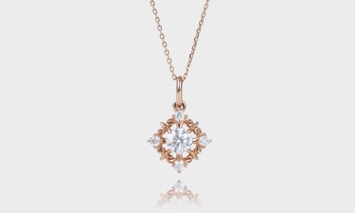 Vintage Round Cut Lab Diamond Necklace Filigree Pendant Necklace (2)