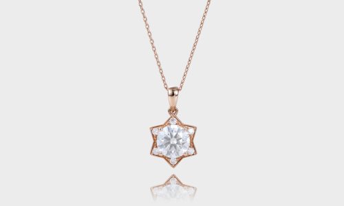 Vintage Round Cut Lab Diamond Necklace Star of David Pendant Necklace (2)