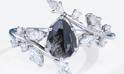 Salt And Pepper Diamond Engagement Ring