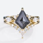 Kite Cut Salt and Pepper Diamond Ring