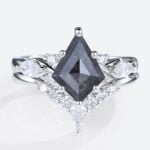 Kite Cut Salt and Pepper Diamond Ring