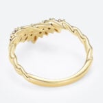 Yellow Gold Marquise Cut Amethyst Wedding Ring​ Twisted Curved Wedding Band