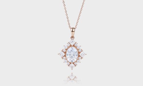 Lab Created Diamond Necklace Oval Diamond Necklace