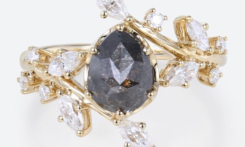Salt And Pepper Diamond Engagement Ring