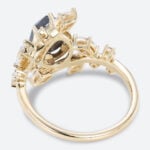 Pear Cut Salt & Pepper Diamond Promise Ring Vintage Inspired Engagement Rings (4)