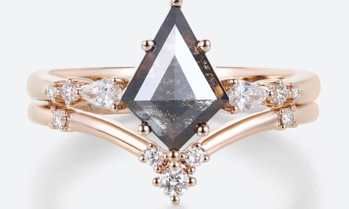 Simple Promise Rings Salt & Pepper Diamond Wedding Ring Sets