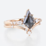 Simple Promise Rings Salt & Pepper Diamond Wedding Ring Sets