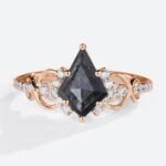 Engagement Rings Gold Kite Salt and Pepper Diamond Ring