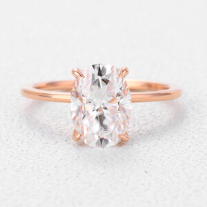 Hidden Halo Engagement Ring Oval Solitaire Engagement Ring