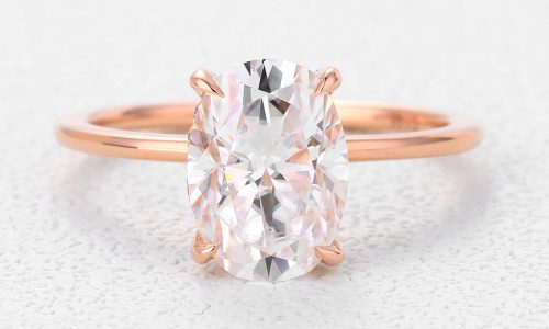 Hidden Halo Engagement Ring Oval Solitaire Engagement Ring