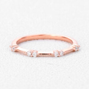 Round Cut Lab Grown Diamond Anniversary Wedding Band Stackable Band Thin Band