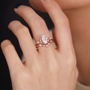 Round Cut Lab Grown Diamond Curved Wedding Band Slim Stackable Band