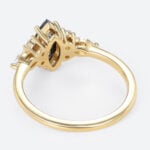 Yellow Gold 0.5ct Marquise Cut Salt & Pepper Diamond Cluster Engagement Ring