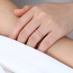0.06ctw Round Cut Lab Grown Diamond Floral Rings Engrave Wedding Band in Rose Gold (2)