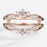0.38ctw Round Cut Lab Grown Diamond Rings Enhancer Rings Double Wedding Band in rose Gold