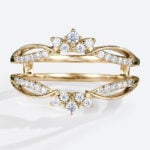 0.38ctw Round Cut Lab Grown Diamond Rings Enhancer Rings Double Wedding Band in yellow Gold