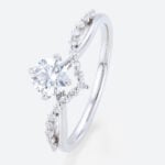 0.5ct Colorless VS+ Round Cut Lab Grown Diamond Crossover 4 Claw Prong Engagement Promise Ring (4)