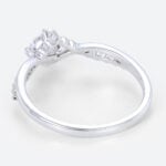 0.5ct Colorless VS+ Round Cut Lab Grown Diamond Crossover 4 Claw Prong Engagement Promise Ring (6)