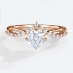 0.5ct Round Engagement Ring Lab Grown Diamond Band Rose Gold