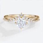 0.5ct Round Engagement Ring Lab Grown Diamond Band Yellow Gold