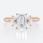 Lab Diamond Ring Emerald Cut Engagment Rings Simple Gold Ring