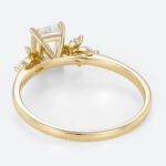 Lab Diamond Ring Emerald Cut Engagment Rings Simple Gold Ring