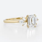 Lab Diamond Ring Emerald Cut Engagment Rings Simple Gold Ring