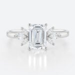 Lab Diamond Ring Emerald Cut Engagment Rings Simple Gold Ring