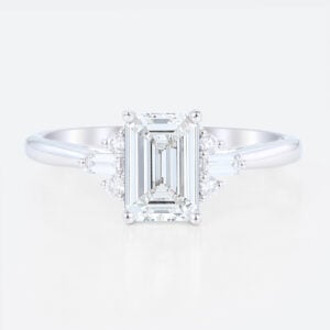 Emerald Cut Diamond Engagement Rings Lab Diamonds Simple Ring