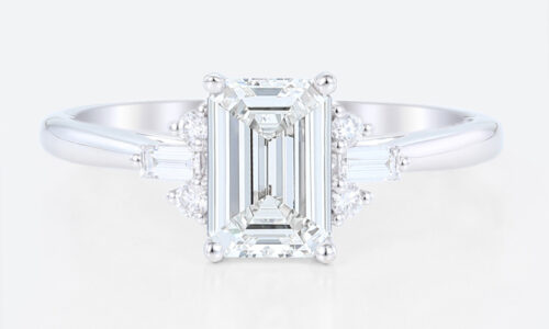 Emerald Cut Diamond Engagement Rings Lab Diamonds Simple Ring