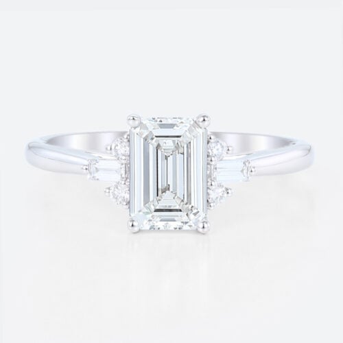 Emerald Cut Diamond Engagement Rings Lab Diamonds Simple Ring