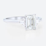 1.5ct Colorless VS+ Emerald Cut Lab Grown Diamond Unique 4-Prong Engagement Ring (7)