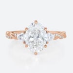 Lab Produced Diamonds Rings Oval Wedding Rings Gold Ring Rose