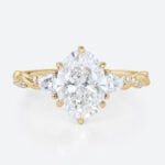 Lab Produced Diamonds Rings Oval Wedding Rings Gold Ring Yellow