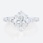 Lab Produced Diamonds Rings Oval Wedding Rings Gold Ring White