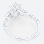 1.5ct Colorless VS+ Oval Cut Lab Grown Diamond Interlaced Pavé 6 Claw Prong Engagement Promise Ring in White Gold (4)