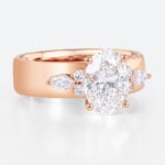 1.5ct Colorless VS+ Oval Cut Lab Grown Diamond Luxurious 4-Prong Engagement Ring Wide Band (5)