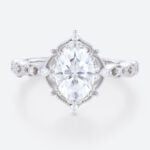 Lab Created Diamonds Rings Vintage Promise Rings Oval Cut Ring