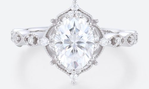 Lab Created Diamonds Rings Vintage Promise Rings Oval Cut Ring