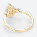 1ct Colorless VS+ Marquise Cut Lab Grown Diamond Cluster 6-Prong Engagement Ring in Yellow Gold (3)