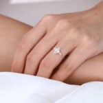 1ct Colorless VS+ Marquise Cut Lab Grown Diamond Cluster 6-Prong Engagement Ring in Yellow Gold (5)