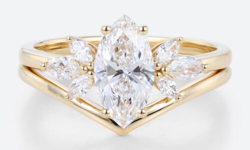 Vintage Marquise Engagement Ring Matching Wedding Ring Sets