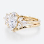 1ct Colorless VS+ Marquise Cut Lab Grown Diamond Modern 4-Prong Engagement Ring Set in Yellow Gold (3)