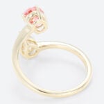 1ct Colorless VS+ Pear Cut Lab Grown Diamond Toi et Moi Open 3 Claw Prong Engagement Ring in Yellow Gold (3)