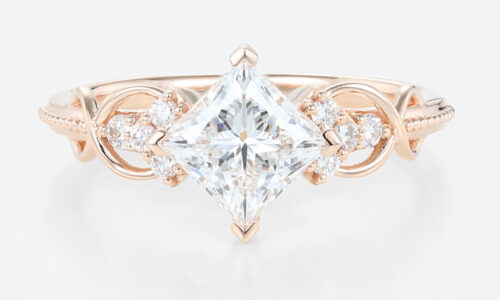 Princess Cut Diamond Lab Created Diamond Engagement Ring