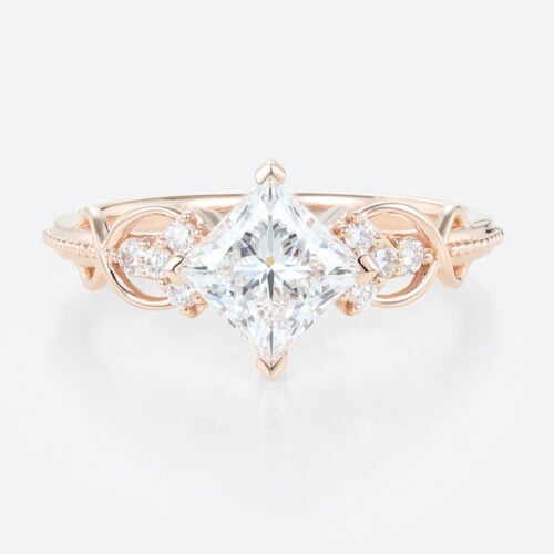 Princess Cut Diamond Lab Created Diamond Engagement Ring