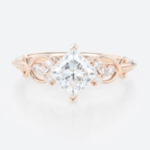 Princess Cut Diamond Lab Created Diamond Engagement Ring