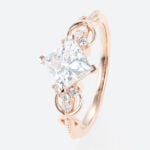 1ct Colorless VS+ Princess Cut Lab Grown Diamond Infinity 4 V-Prong Engagement Promise Ring in Rose Gold (4)
