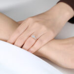 1ct Colorless VS+ Princess Cut Lab Grown Diamond Infinity 4 V-Prong Engagement Promise Ring in Rose Gold (5)